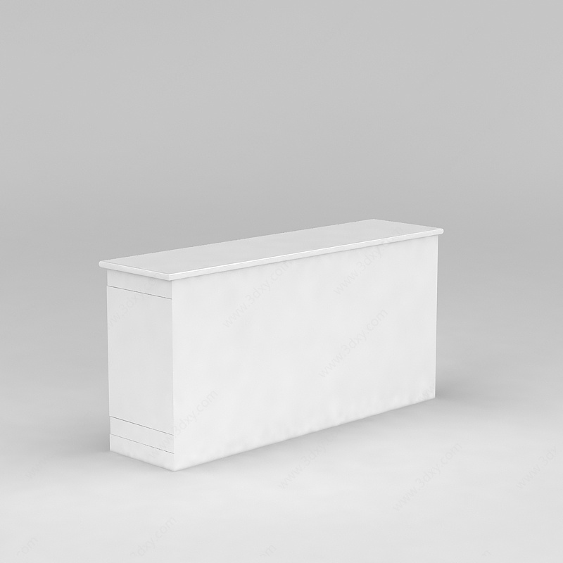 白色简约餐边柜3D模型