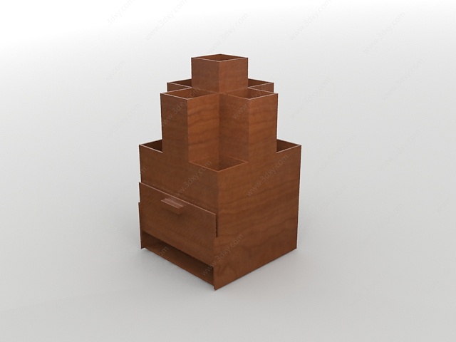 木质笔筒3D模型