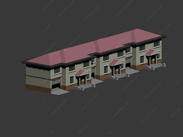 二层住宅楼3D模型