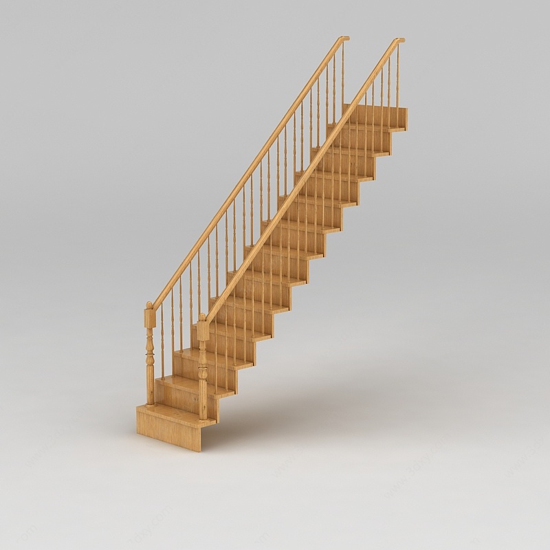原木楼梯3D模型