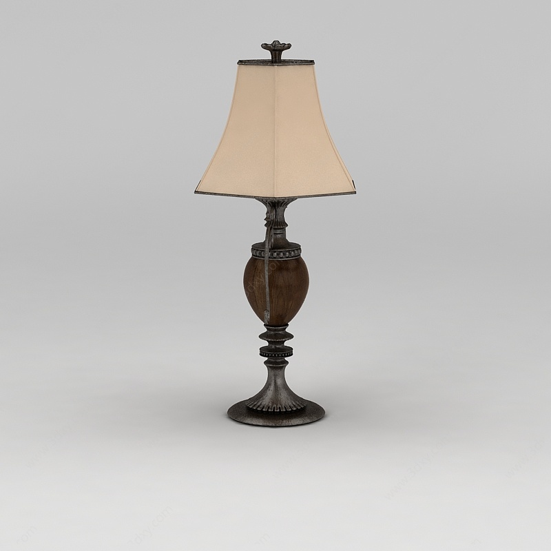 美式古典台灯3D模型