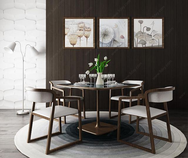 家用餐厅桌椅3D模型