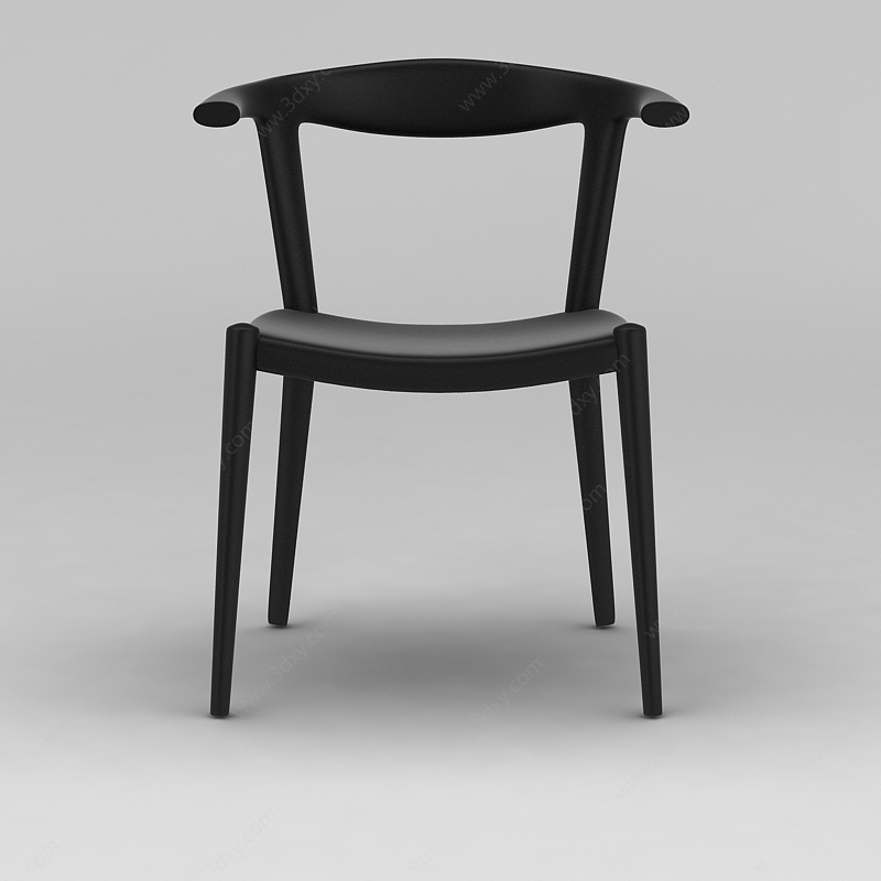 时尚现代实木单椅3D模型