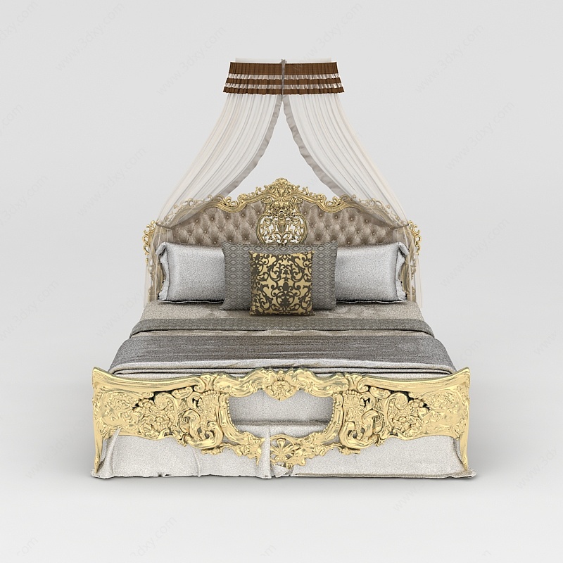 古典欧式豪华床3D模型