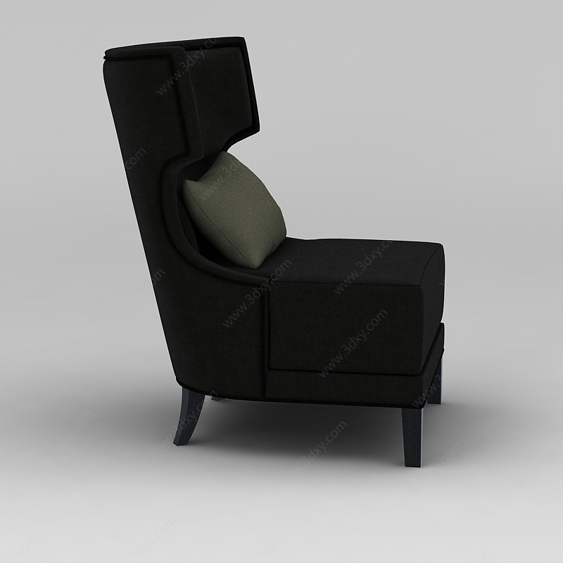 黑色休闲沙发椅3D模型