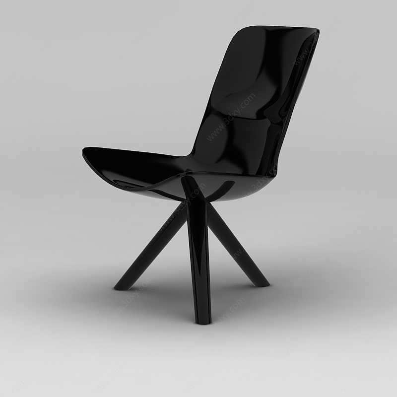 时尚黑色休闲单椅3D模型