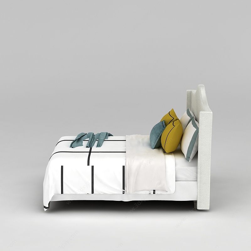 现代简约床3D模型