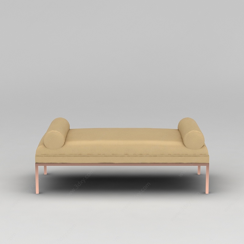 黄色简约沙发榻3D模型