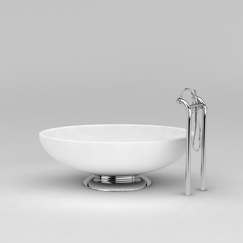 圆形洗手台盆3D模型