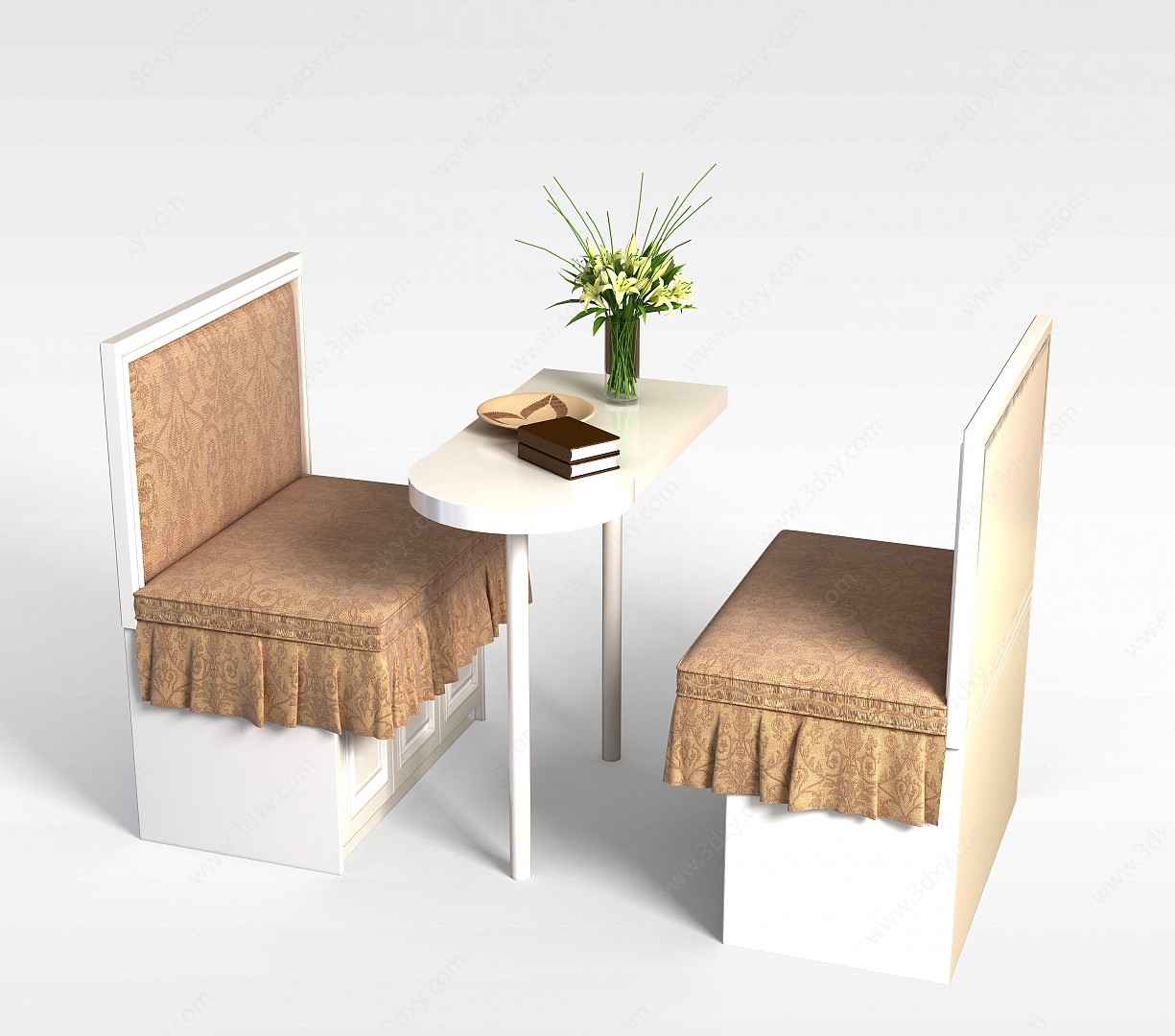 休闲茶餐厅桌椅3D模型