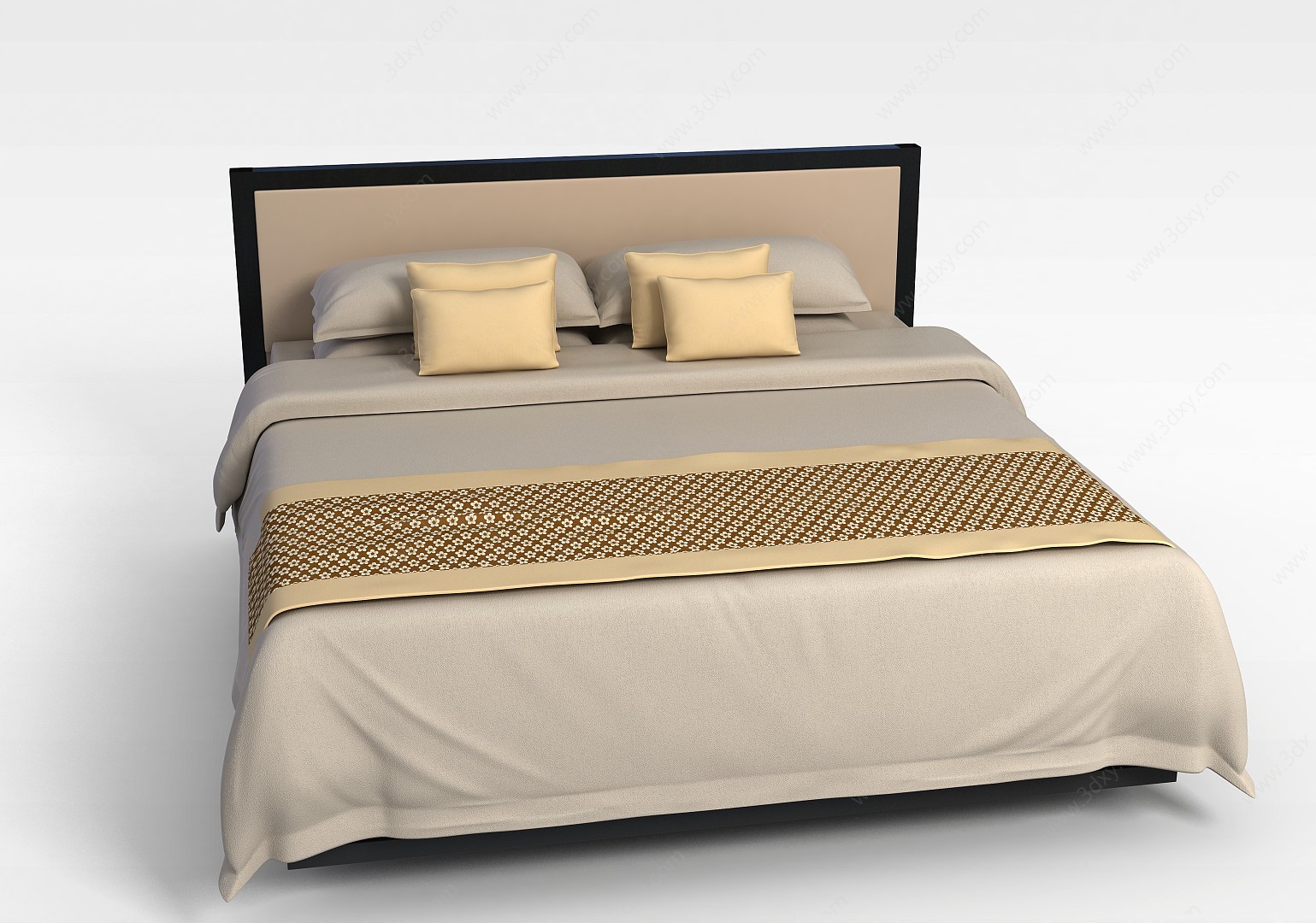 卧室简约双人床3D模型