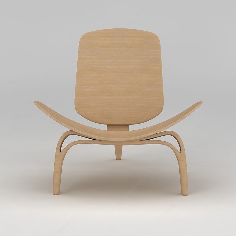 原木休闲椅3D模型