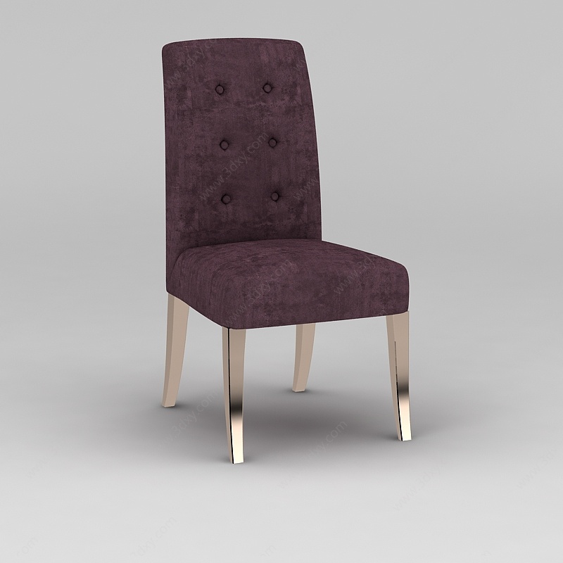 紫色欧式餐椅3D模型