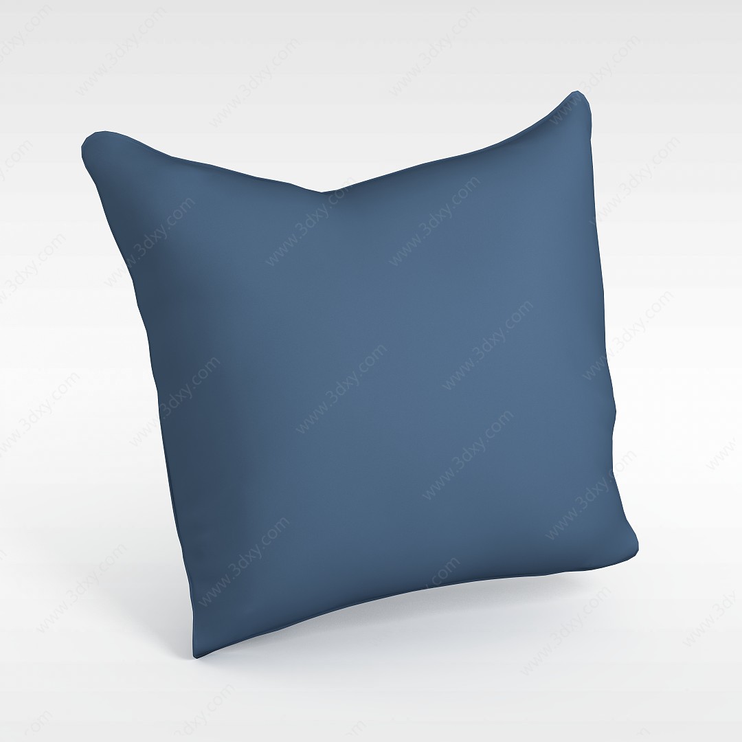 蓝色布艺抱枕3D模型