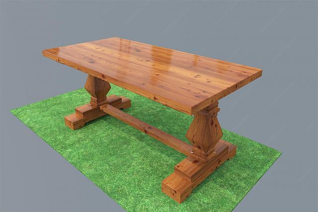 碳化木桌子3D模型