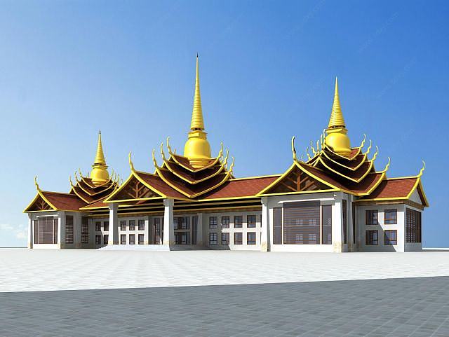 傣族酒店3D模型
