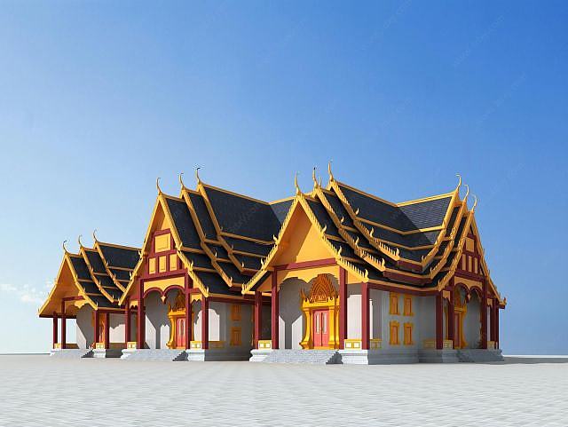 傣族建筑3D模型