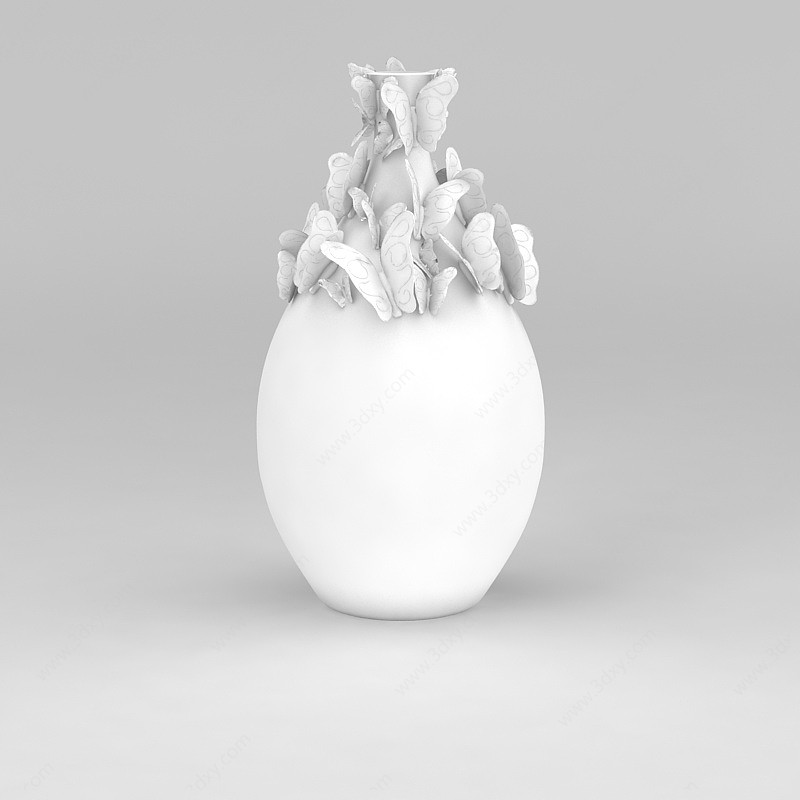 蝴蝶花瓶3D模型