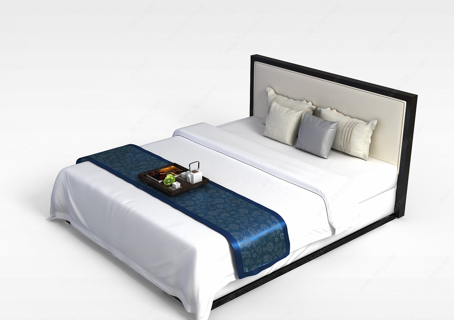 五星酒店床具3D模型