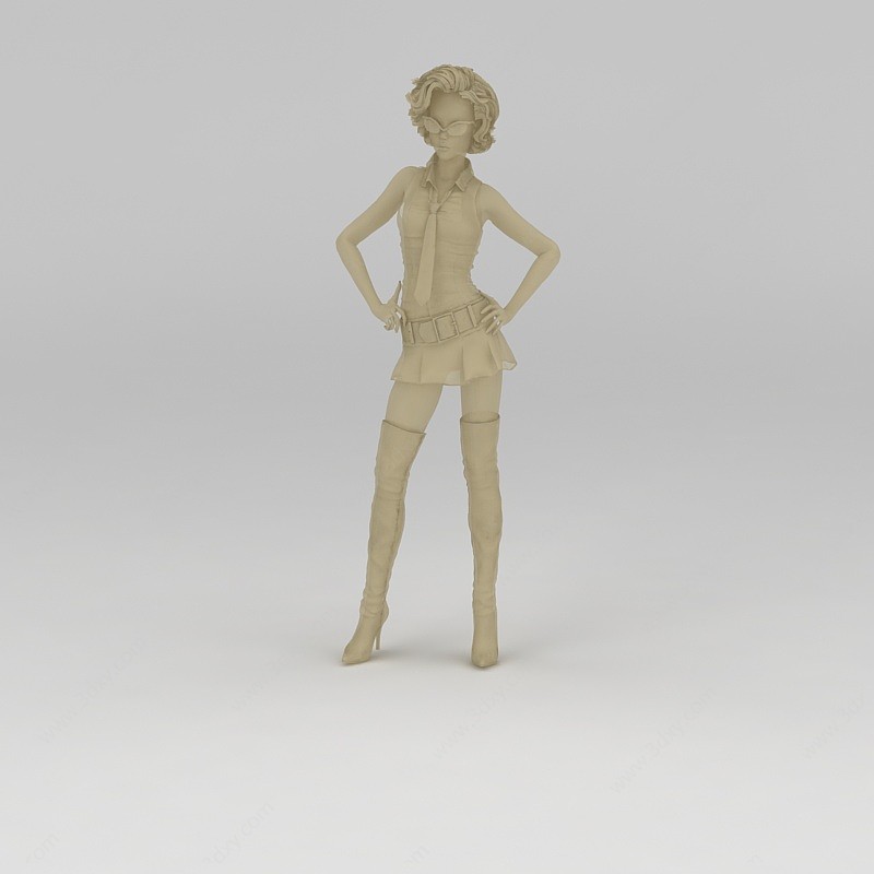 性感美女雕塑摆件3D模型