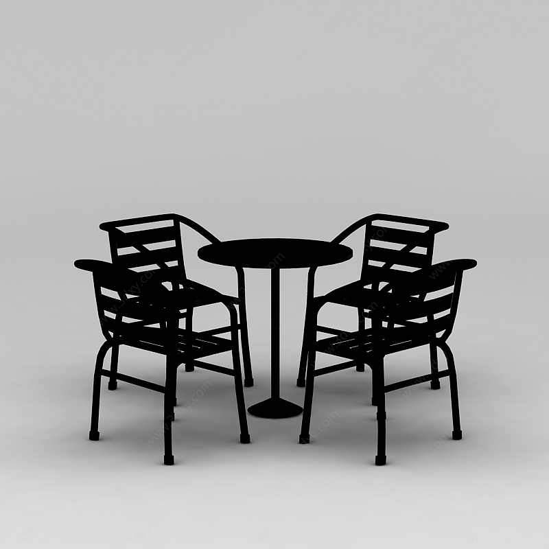 休闲室外桌椅3D模型