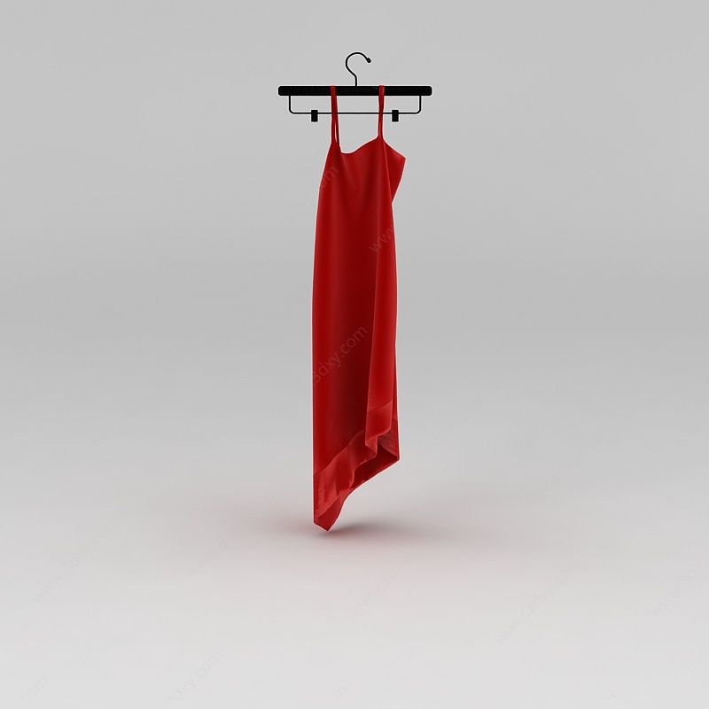 红色性感吊带3D模型