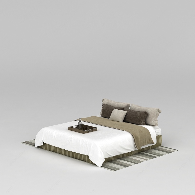 高档舒适床被寝具3D模型