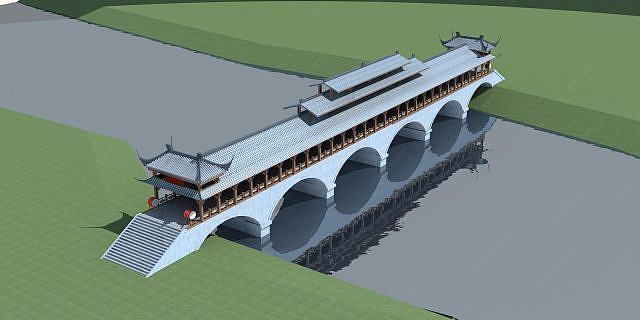 风雨桥3D模型