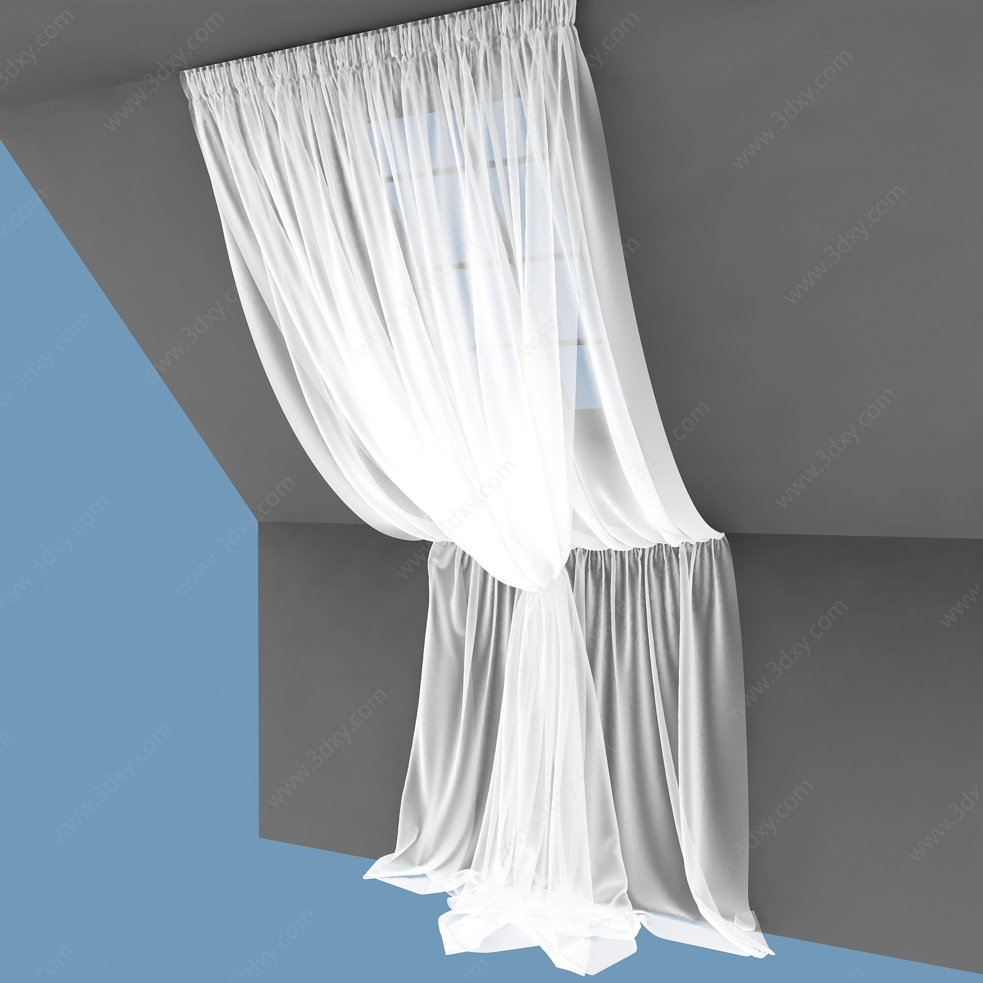 阁楼窗帘3D模型