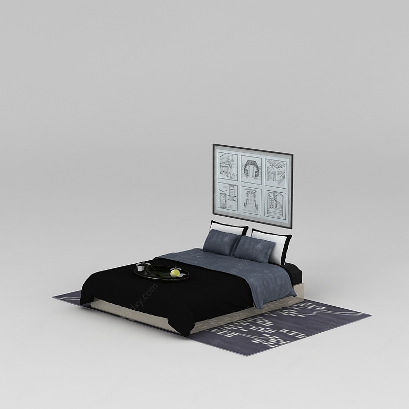 家庭舒适床3D模型