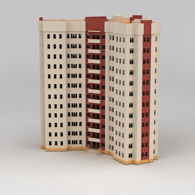 高层公寓楼3D模型
