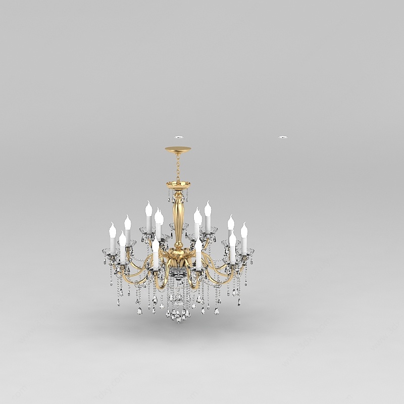 奢华客厅水晶吊灯3D模型