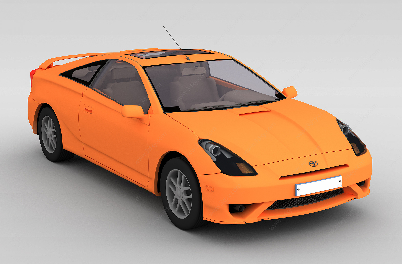 橙色跑车3D模型