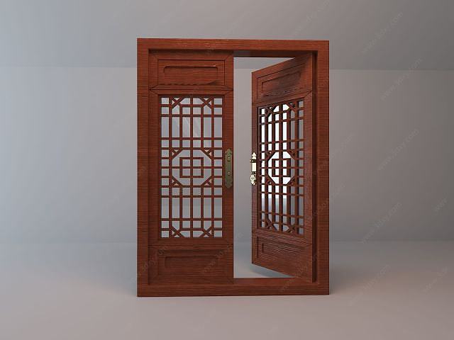 中式木质古窗3D模型