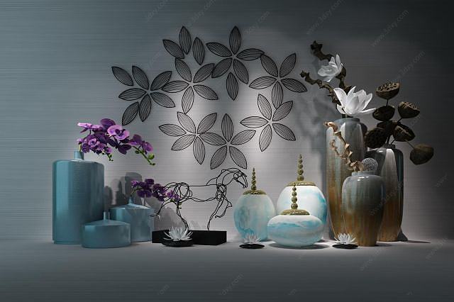 中式花瓶装饰品3D模型