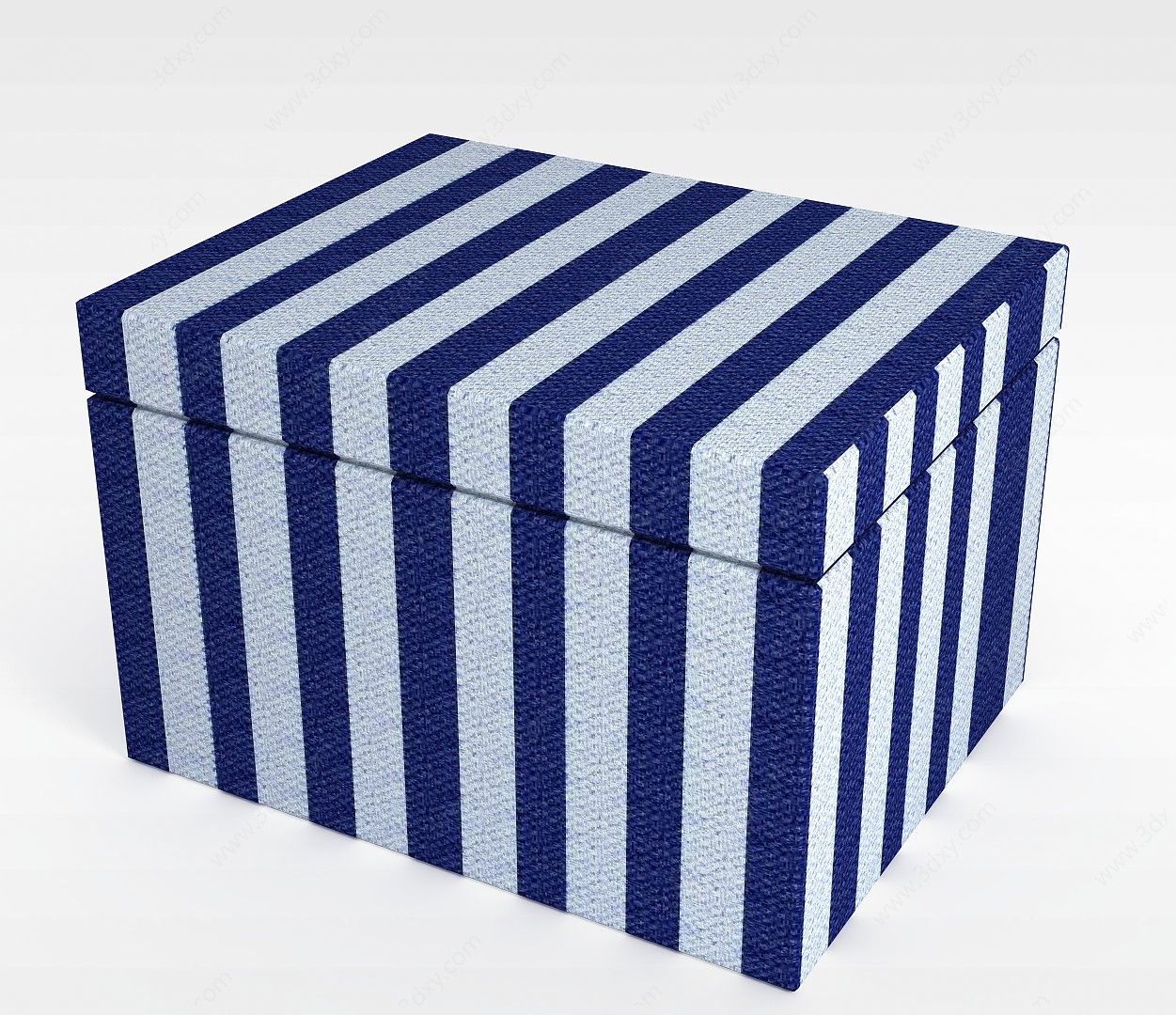 蓝白条纹储物盒3D模型