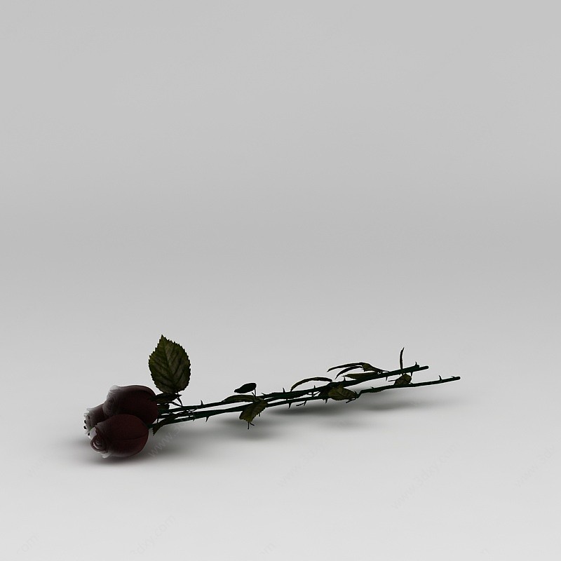 枯萎的玫瑰花3D模型