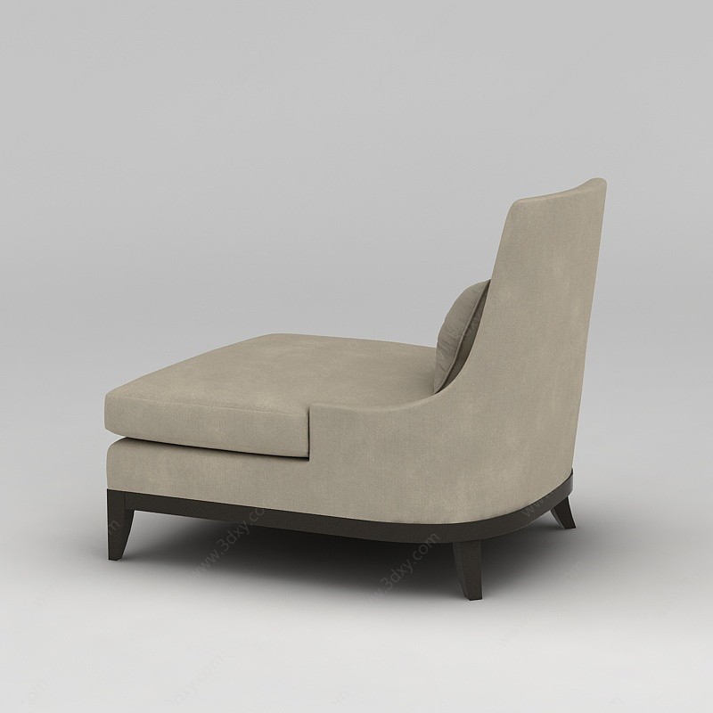 卡其色休闲沙发椅3D模型