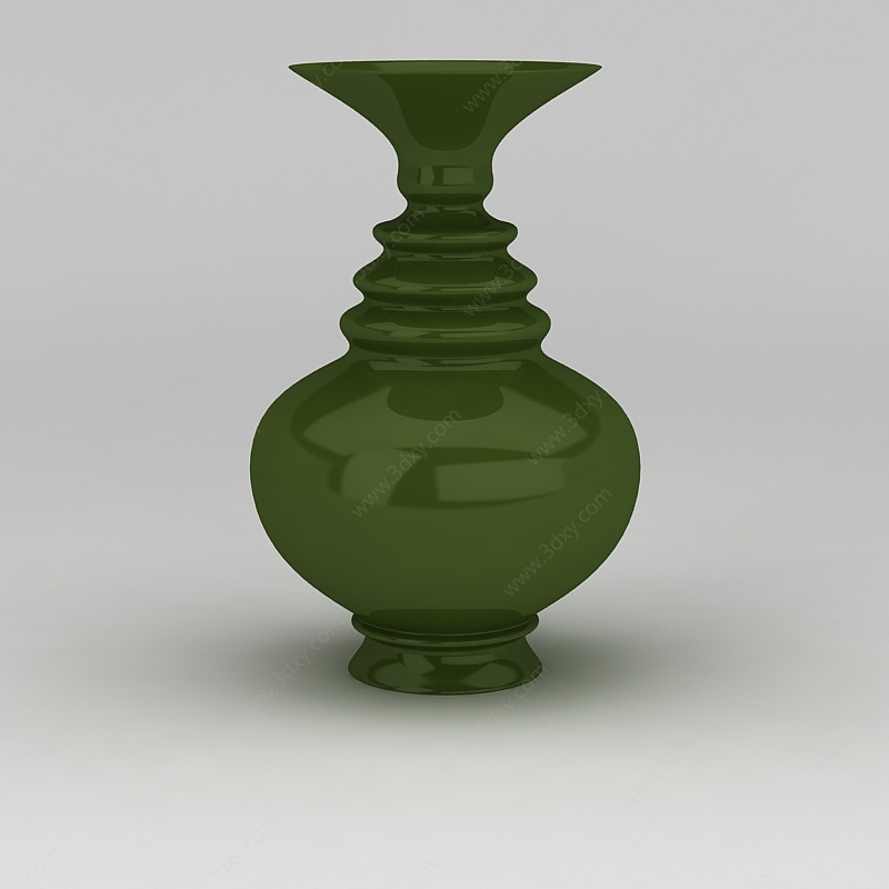 绿色装饰花瓶3D模型