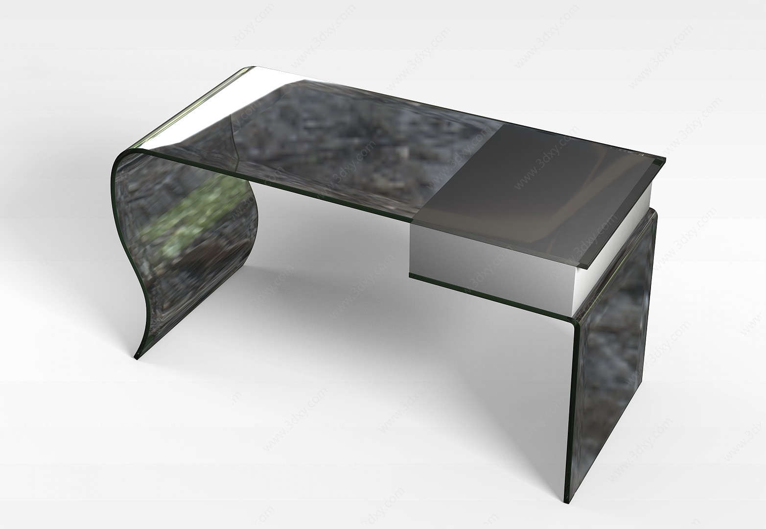 简约线条书房桌子3D模型