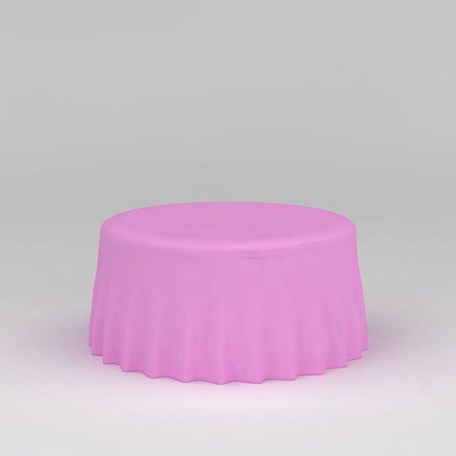 粉色桌布3D模型