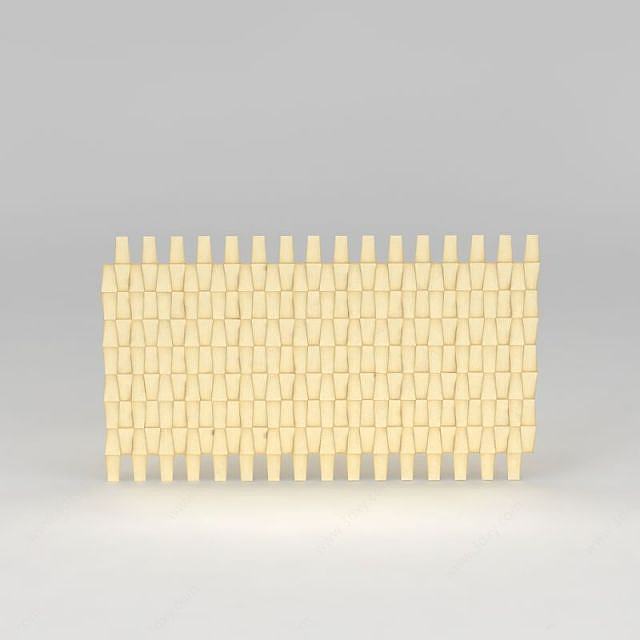 金黄色背景墙3D模型