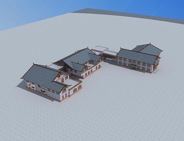彝族建筑3D模型