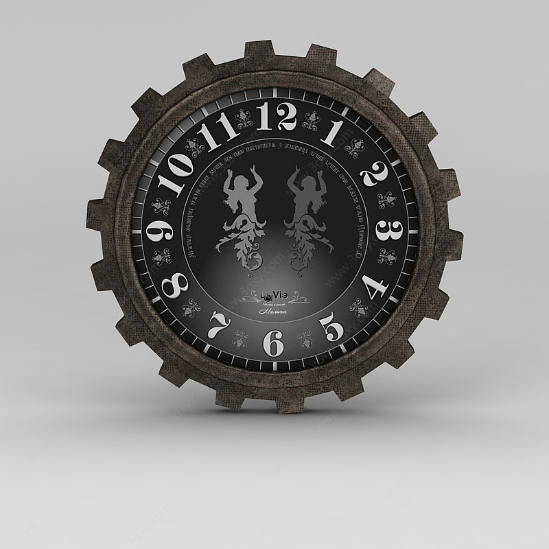 齿轮钟表3D模型