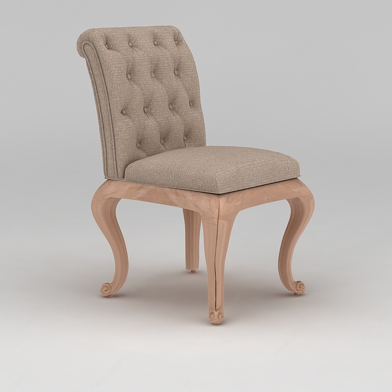 欧式软包餐椅3D模型