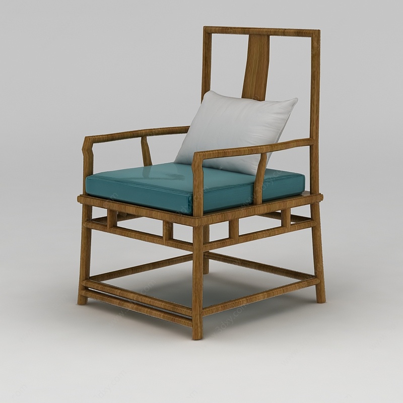 竹木扶手椅3D模型