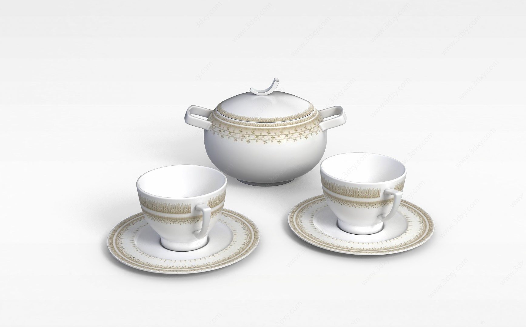 高档茶具3D模型
