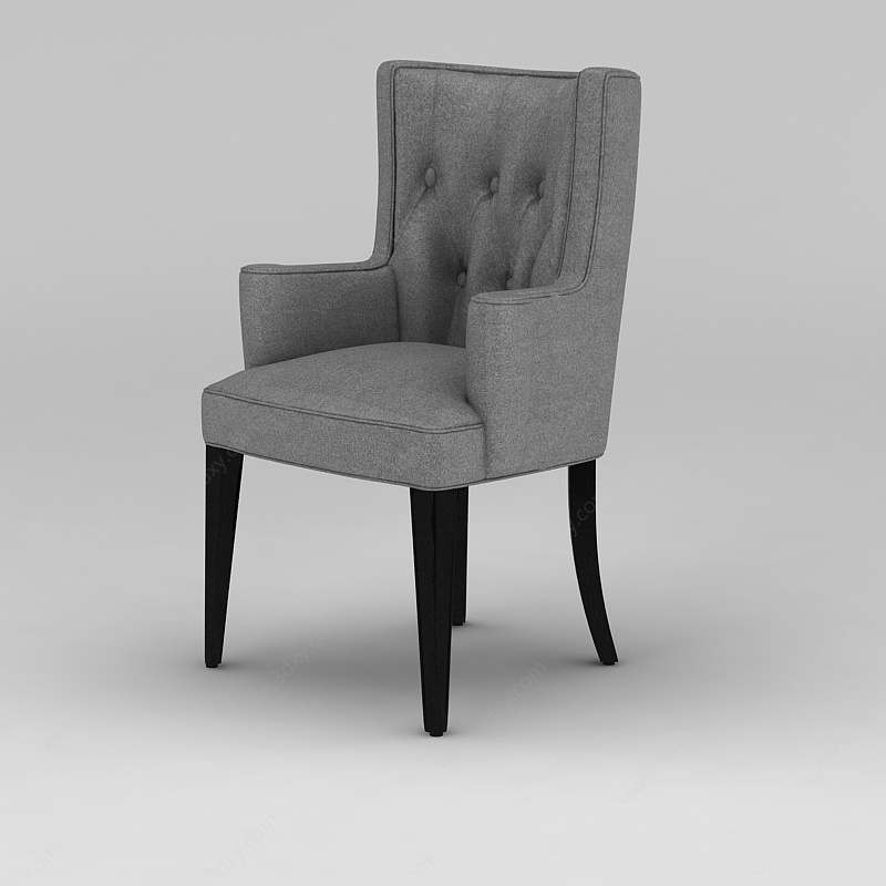 灰色软包椅3D模型