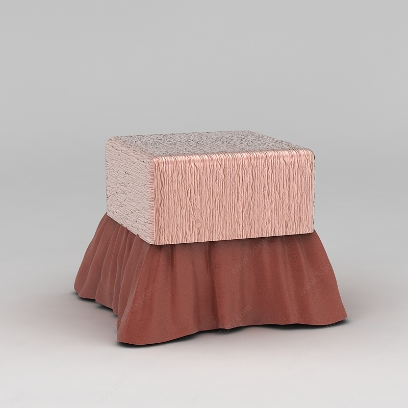 粉色沙发凳3D模型