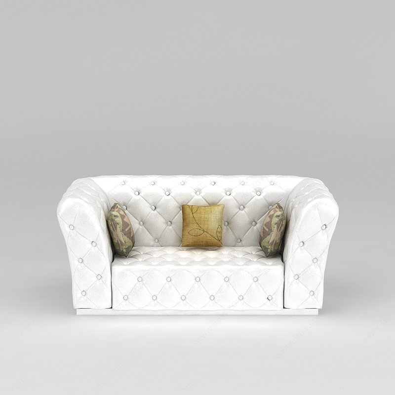 简欧白色沙发3D模型